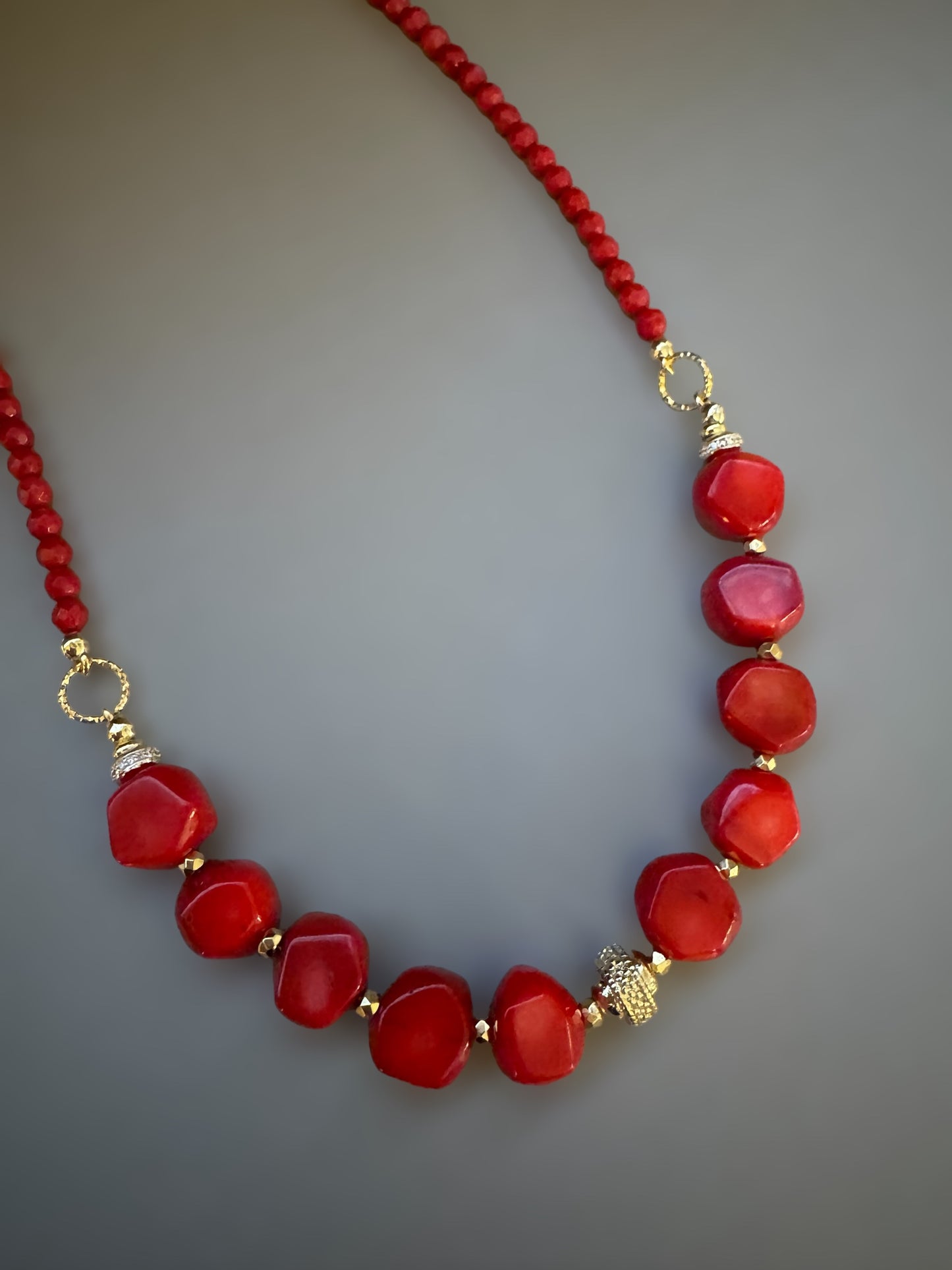 Collier Frida en Bambou corail rouge