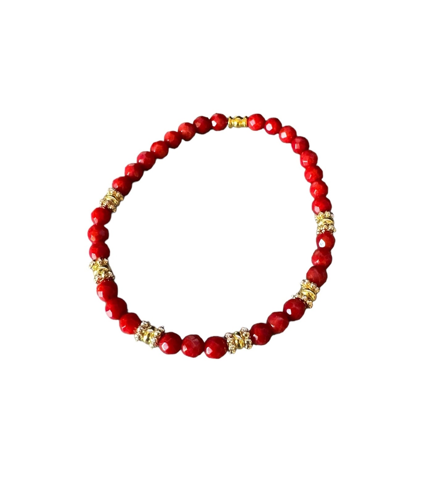 Bracelet Eden en Bambou corail rouge pierres fines