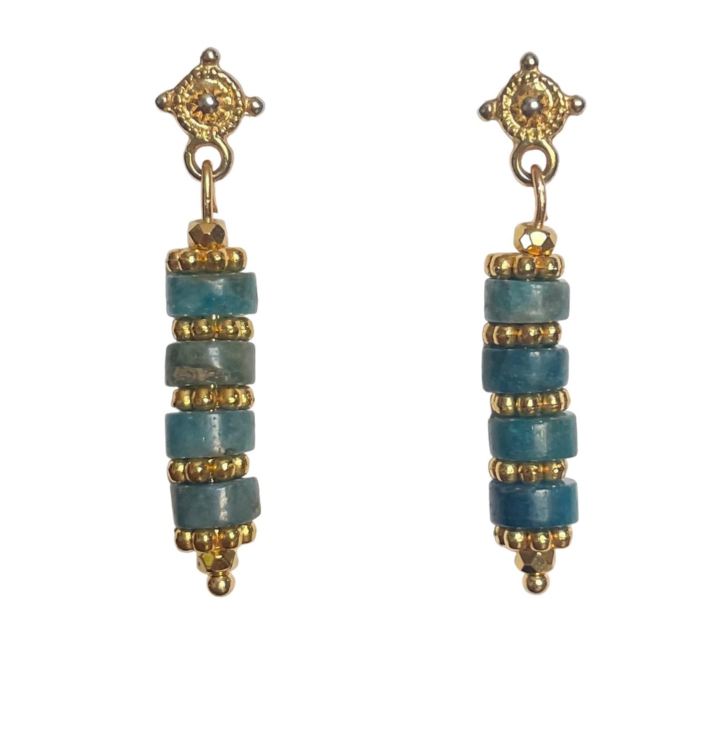 Boucles d'oreilles Roma en Apatite