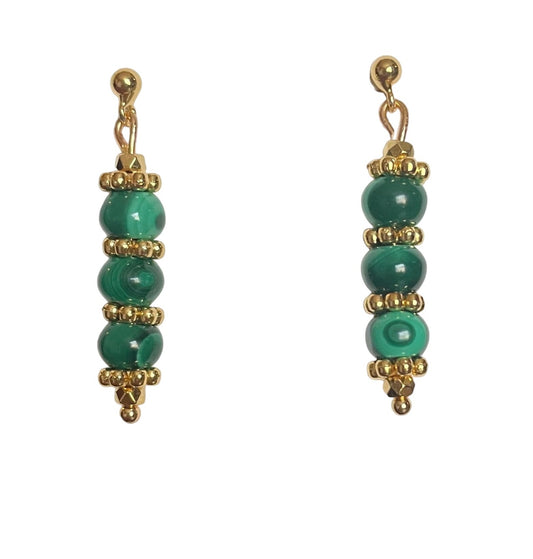 Boucles d'oreilles Roma en Malachite