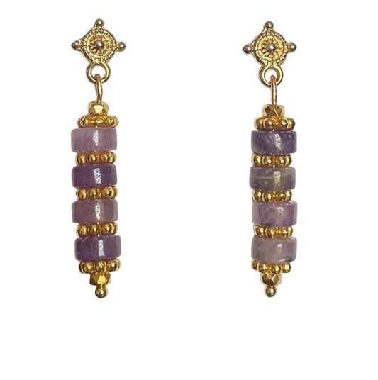 Boucles d'oreilles Roma en Amethyste