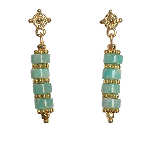 Boucles d'oreilles Roma en Amazonite