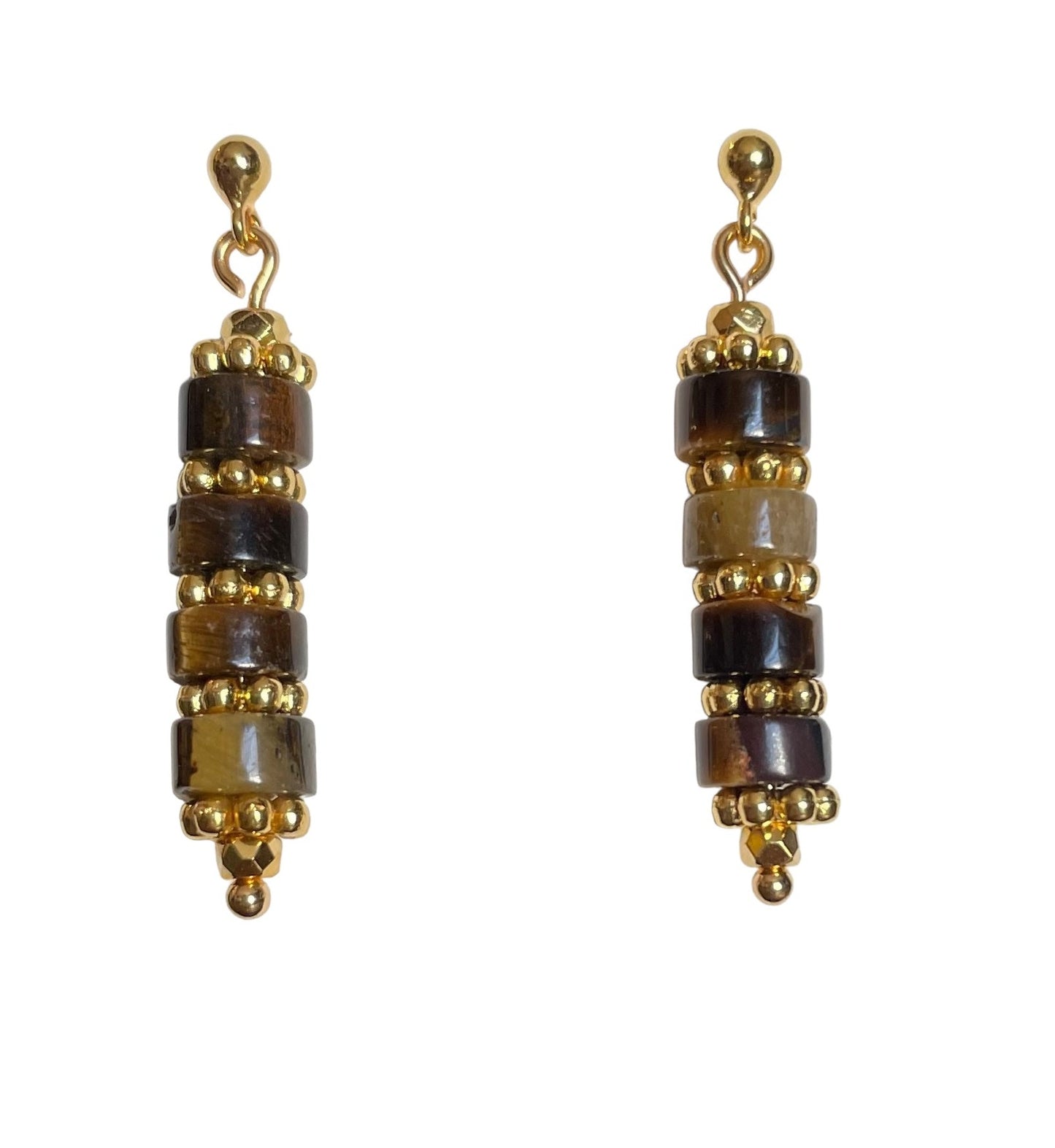 Boucles d'oreilles Roma en Oeil de tigre