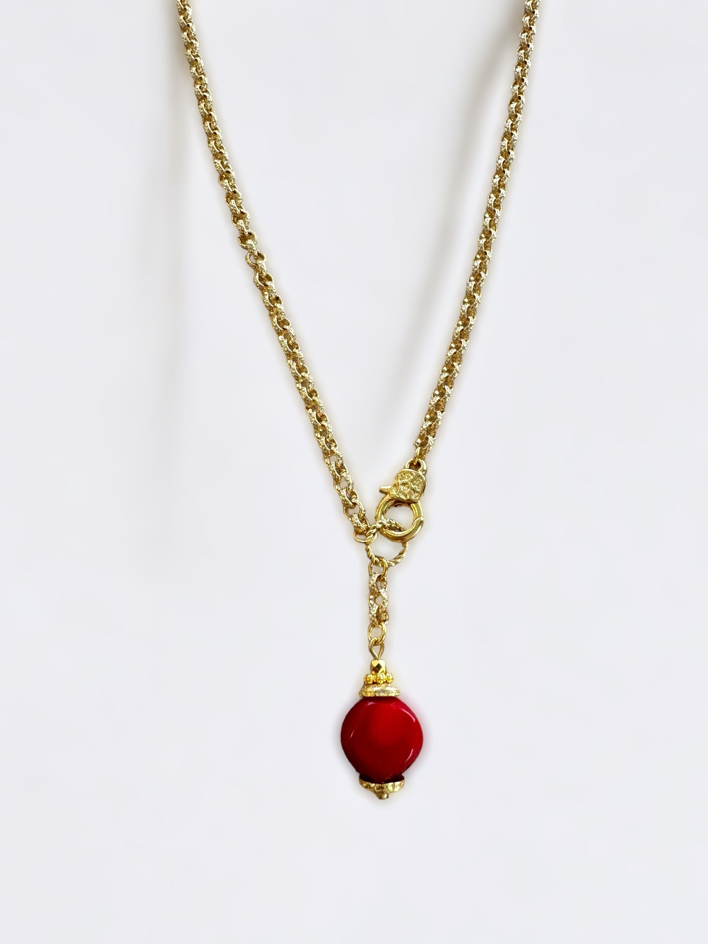 Collier Ipanema en Bambou corail rouge