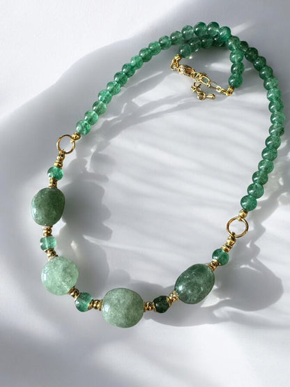 Collier Frida en Quartz fraise vert