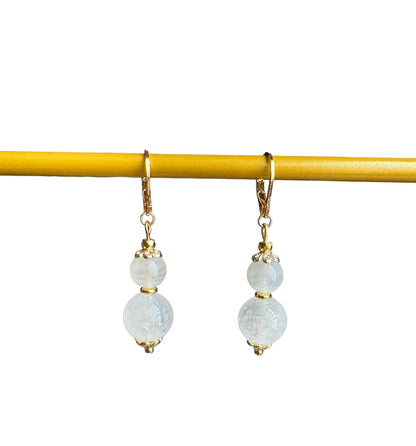 Boucles d'oreilles Luna longues en Pierre de lune