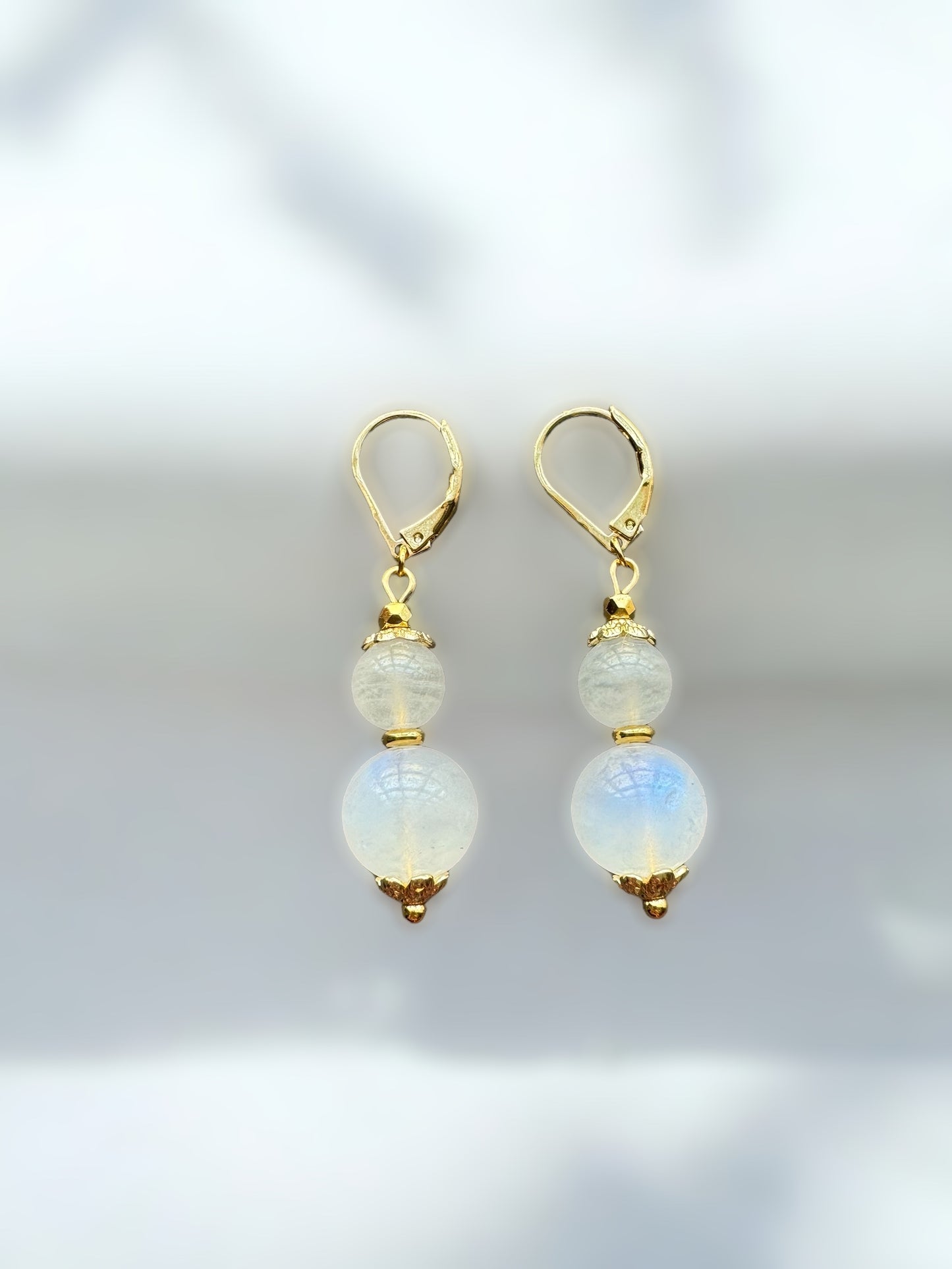 Boucles d'oreilles Luna longues en Pierre de lune