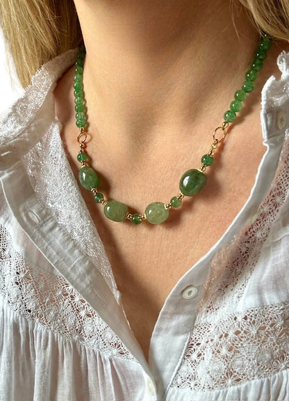 Collier Frida en Quartz fraise vert