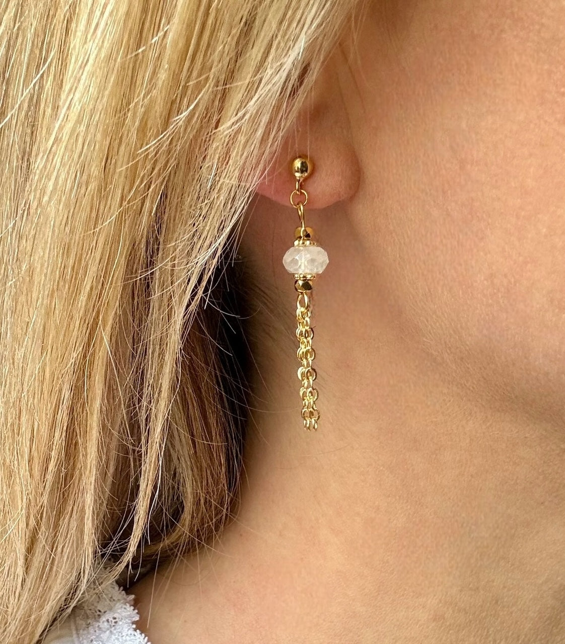 Boucles d'oreilles Bahia en Pierre de lune