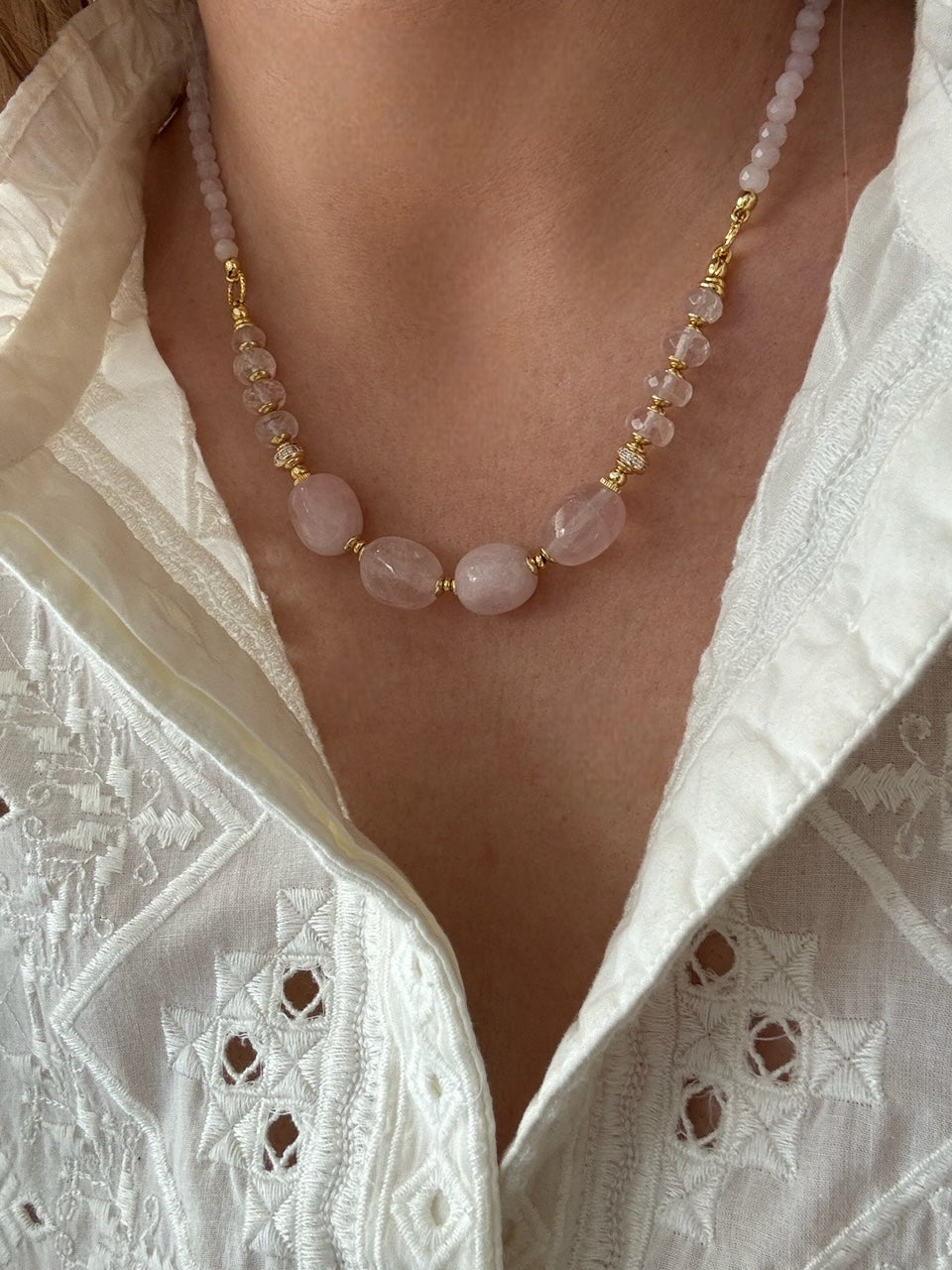 Collier Frida en Quartz rose