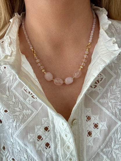 Collier Frida en Quartz rose