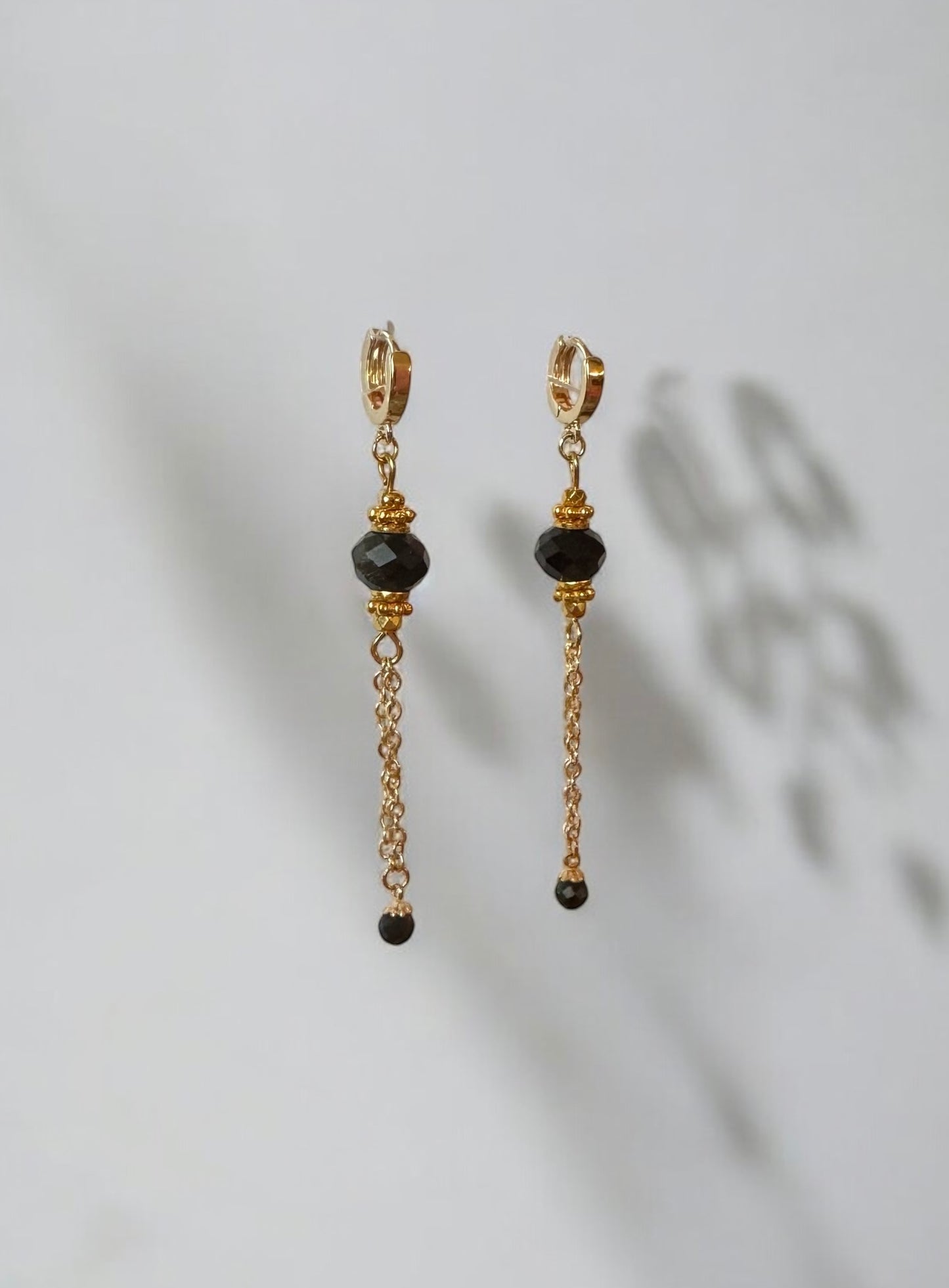 Boucles d'oreilles Lima en Obsidienne dorée