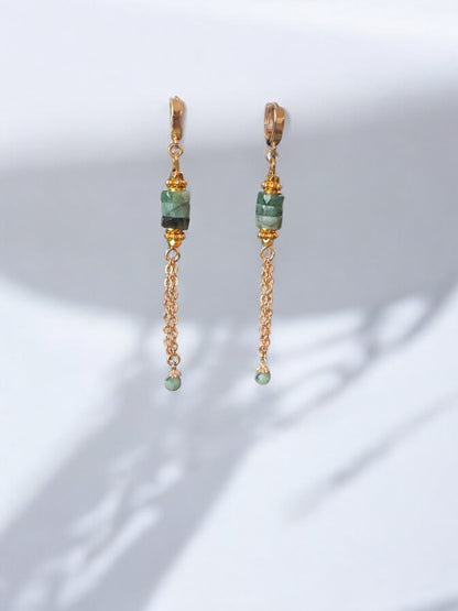 Boucles d'oreilles Lima en Emeraude