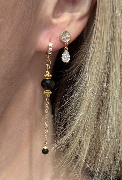 Boucles d'oreilles Lima en Obsidienne dorée