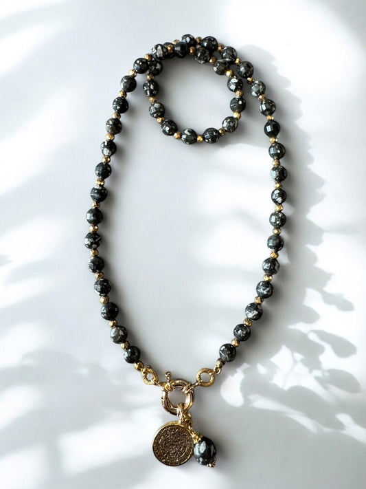 Collier Athena en Obsidienne mouchetée