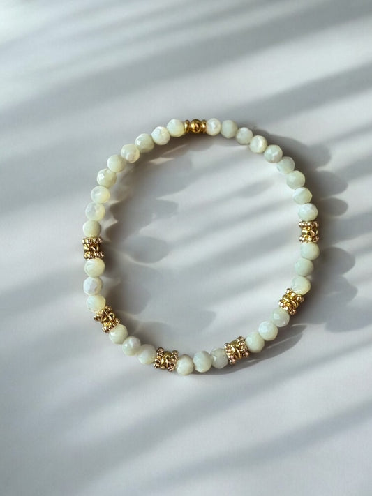 Bracelet Eden en Nacre blanche pierres fines