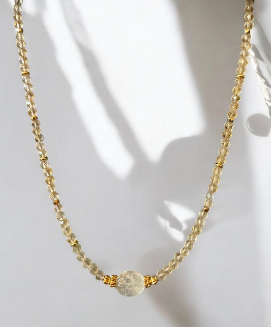 Collier Eden en Citrine ovale et pierres fines
