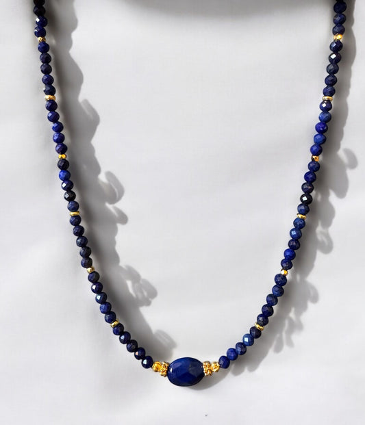 Collier Eden en Lapis lazuli ovale et pierres fines