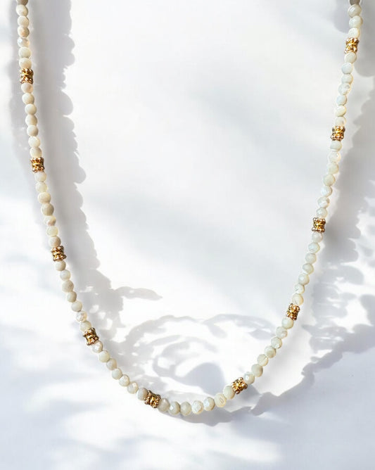 Collier Eden en Nacre blanche pierres fines