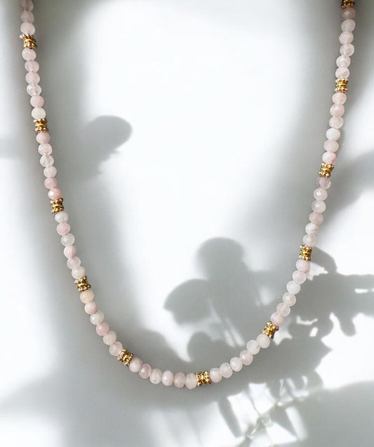 Collier Eden en Quartz rose pierres fines