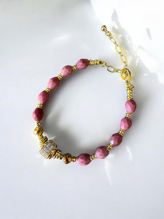 Bracelet Éclipse en Rhodonite