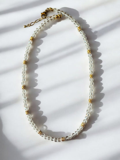 Collier Eden en Cristal de Roche pierres fines