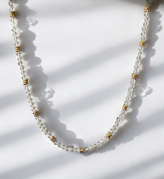 Collier Eden en Cristal de Roche pierres fines