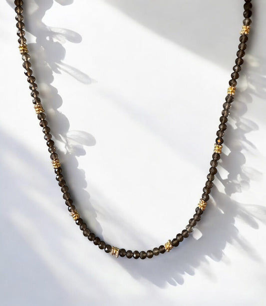 Collier Eden en Quartz fumé pierres fines