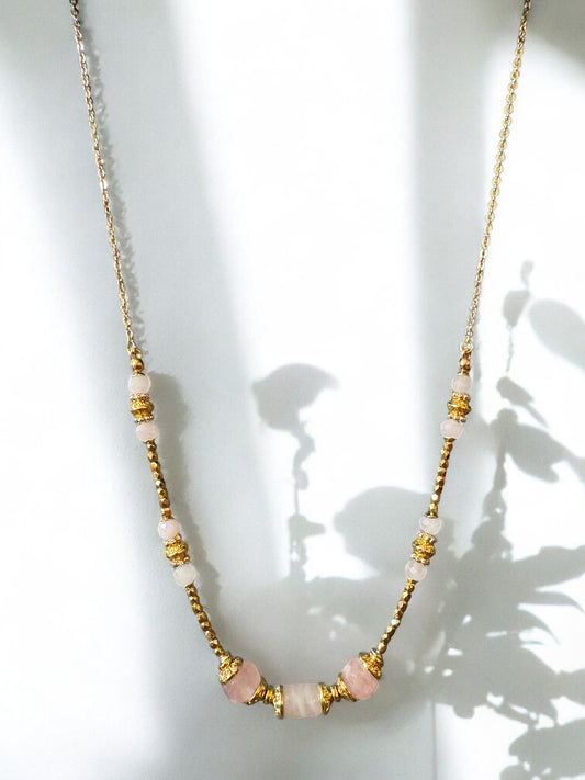 Collier Olympe en Quartz rose