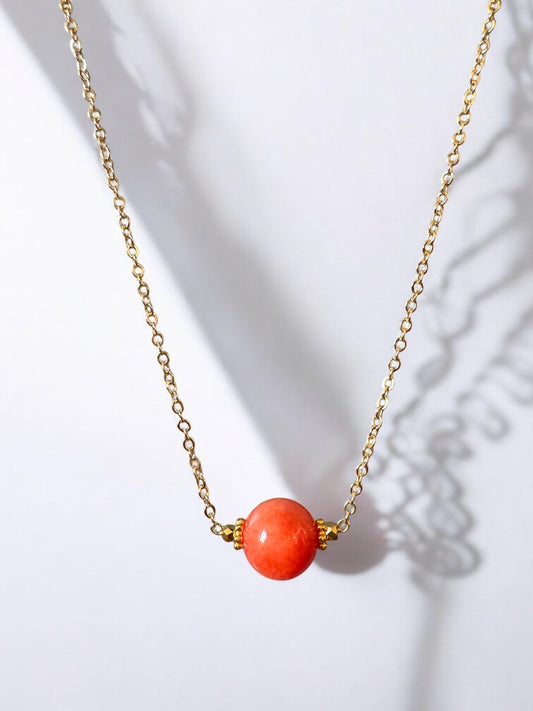 Collier Céleste en Calcite corail