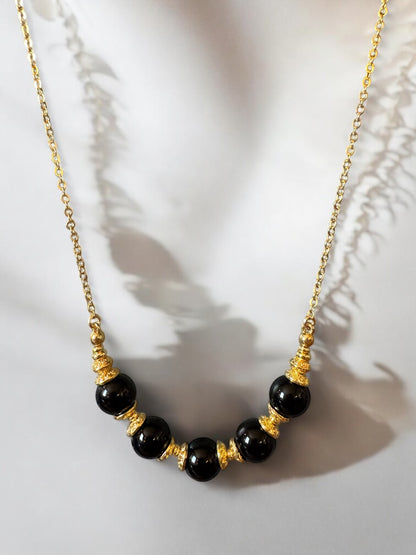 Collier Lioréa en Onyx noir sur chaine fine