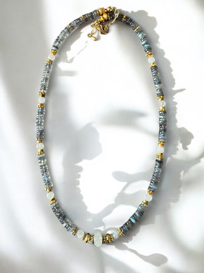 Collier Malibu en Labradorite et Pierre de lune