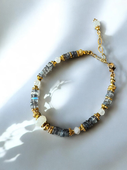 Bracelet Malibu en Labradorite et Pierre de lune