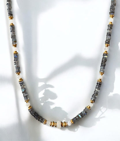 Collier Malibu en Labradorite et Pierre de lune