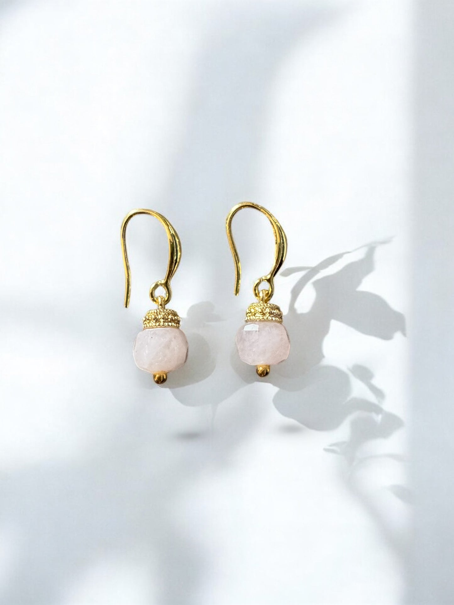 Boucles d'oreilles Olympe en Quartz rose