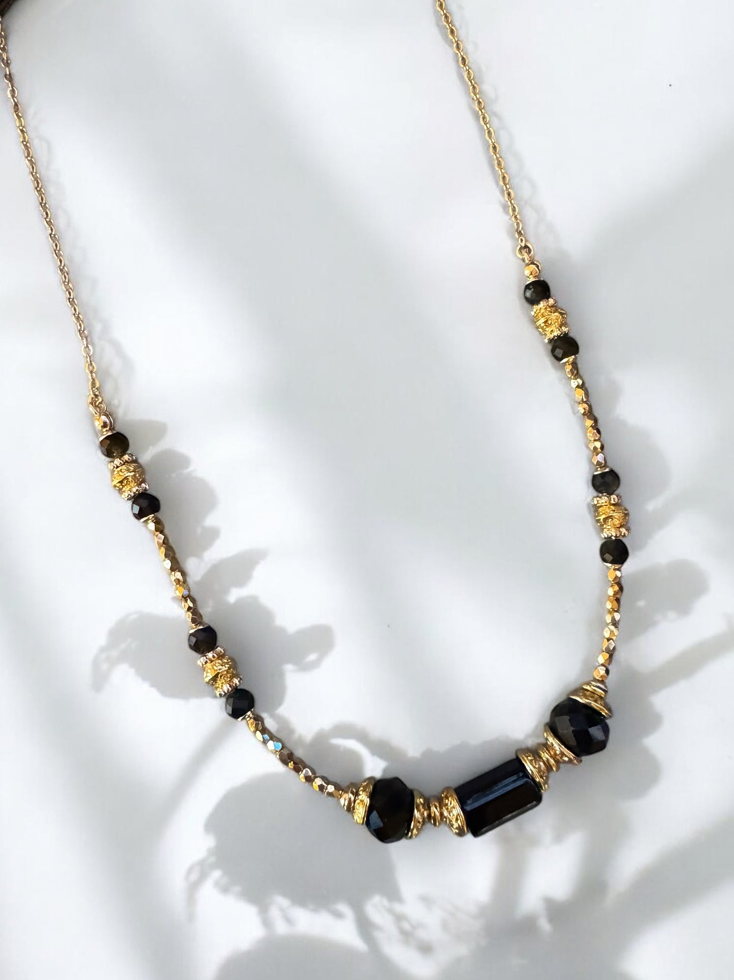 Collier Olympe en Obsidienne dorée