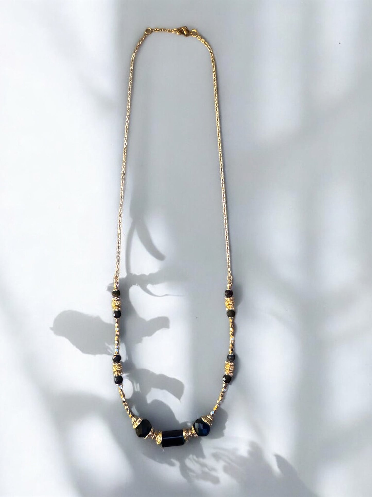 Collier Olympe en Obsidienne dorée