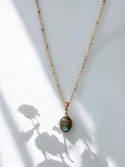 Pendentif Ramsès scarabée en Labradorite