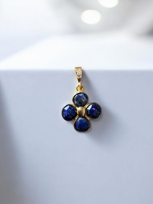 Pendentif fleur en Lapis lazuli