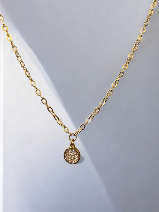 Collier ras de cou Orphée pastille incrustée de zirconium