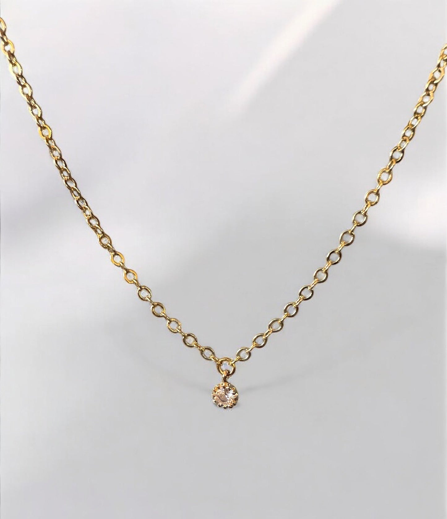 Collier ras de cou Orphée solitaire zirconium sur chaine fine