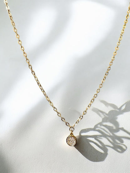 Collier ras de cou Orphée pastille incrustée de zirconium