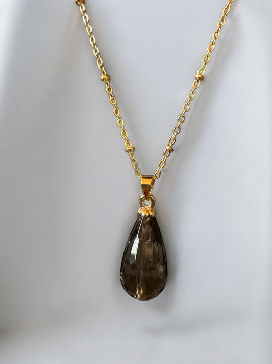 Pendentif Lumina en Quartz fumé