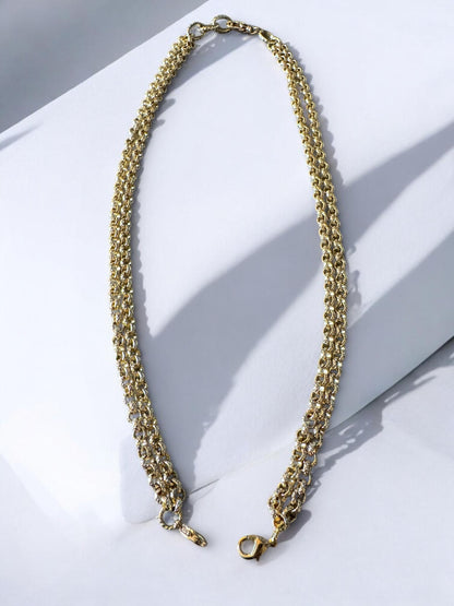 Chaine Métamorphose double rang maille Jaseron martelée