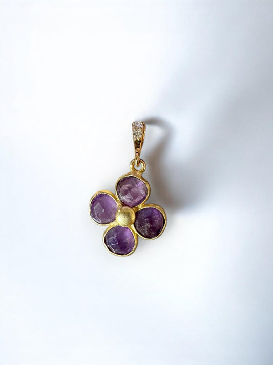 Pendentif fleur en Améthyste